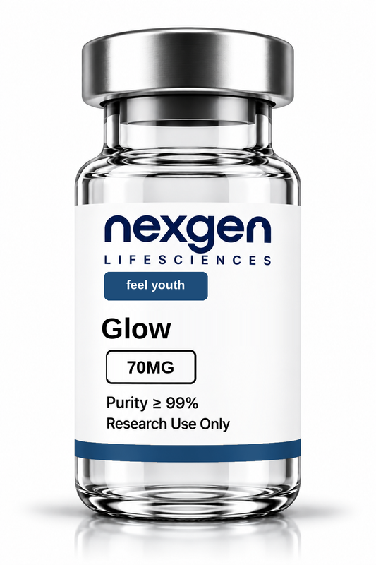 Glow 70mg — GHK-Cu 50mg + BPC-157 10mg + TB-500 10mg