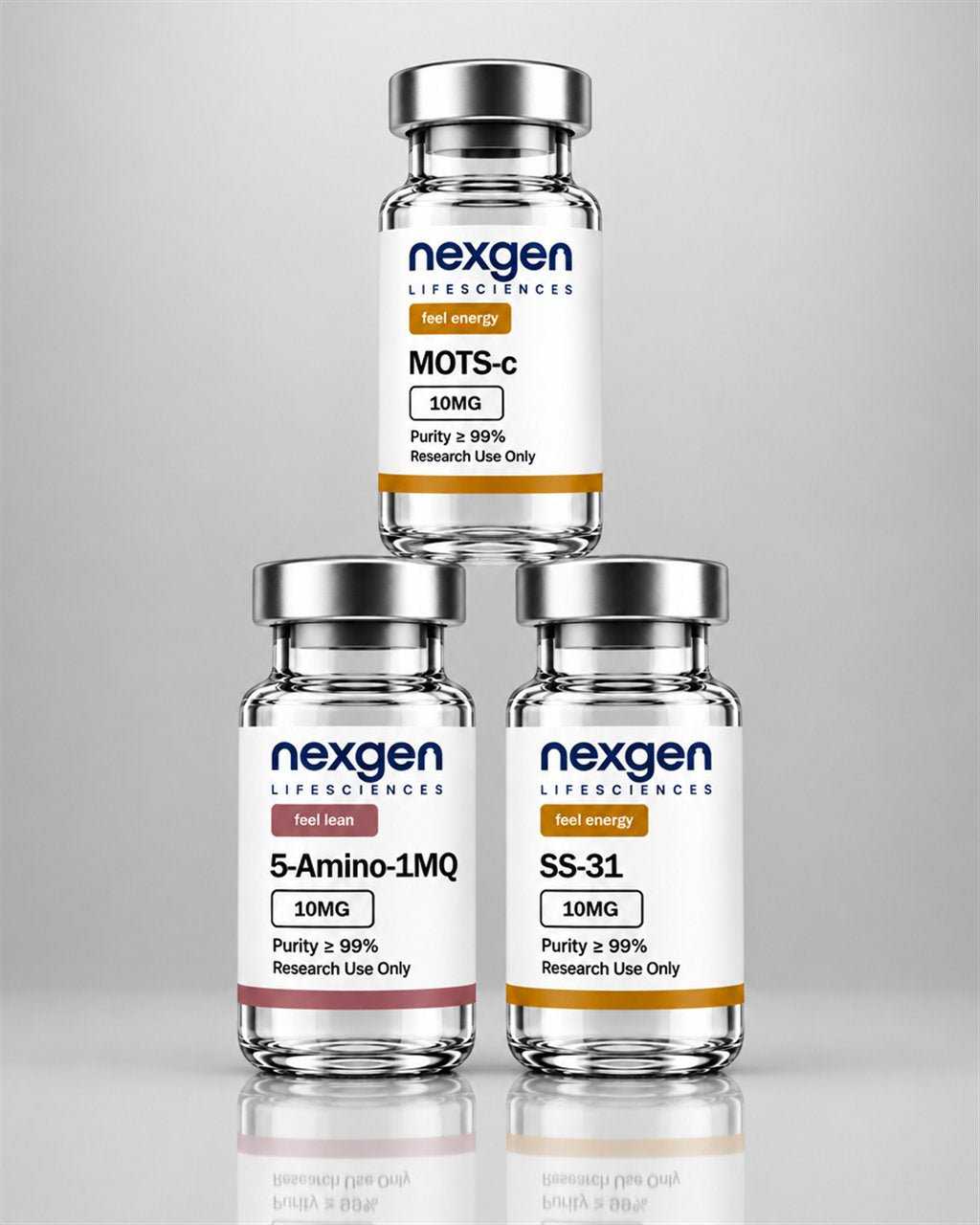 Longevity Trio - MOTS-c 10mg + SS-31 10mg + 5-Amino-1MQ 10mg – NexGen Lifesciences